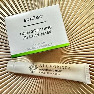 Sonäge Tulsi Soothing Tri Clay Mask + All Moringa Nourishing Mask Bundle - NEW